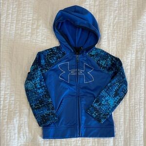 Under Armour Royal Blue Hoodie with Geometric Sleeves